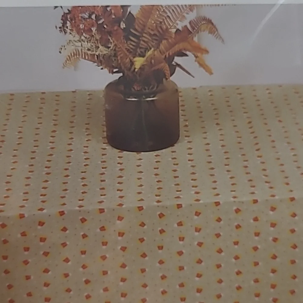 Printed Peva Tablecloth - Orange and Yellow Candy Corn Design